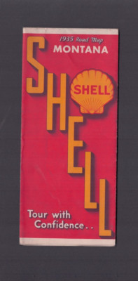 1935 Shell Oil Road Map Montana