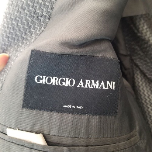 Giorgio Armani Mens Gray Printed Long Sleeves Cashmere 3-Button Borgo 21 Blazer - Picture 7 of 14