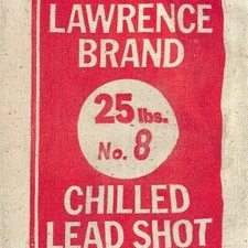 Vintage Sturdy Canvas 25lb Lawrence Brand Chilled Lead Shot Empty Bag #8 (40)