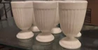 Vintage Set Of 6 Milk Glass Goblets / Glasses - No chips - 5 in. Tall