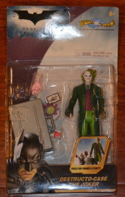 BATMAN THE DARK KNIGHT JOKER FIGURE WITH DESTRUCTO CASE DC HEATH LEDGER 2007 NEW