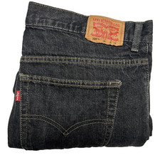 Levi's 505 Straight Boys Black 18 Huskey 36x29 Cotton Denim Jeans READ