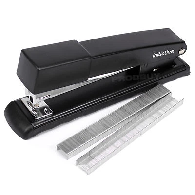 Black Metal Full Strip Stapler With Choice Of 26/6 Staples Desk Office Paper