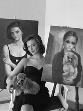Actress Natalie Wood Posing w/ Portraits Publicity Picture Photo 8" x 10"