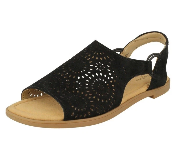 Sandali Clarks Reyna Swirl da donna in pelle nera taglia UK 3 D EU 35 5.
