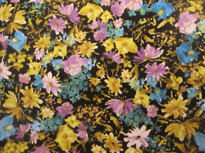 Cotton Fabric Small Floral Blue Purple Gold HOBBY LOBBY  1yd x 44
