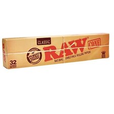 RAW Classic King Size Pre-Rolled Cones ( 32 Cones Per Pack) Rolling paper