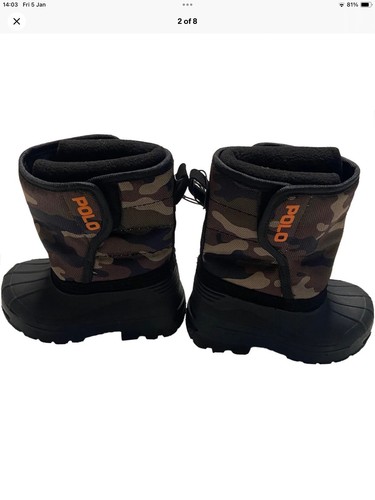 Polo Ralph Lauren Kids Snow Boot Camouflage UK Size 6 New - Picture 2 of 6