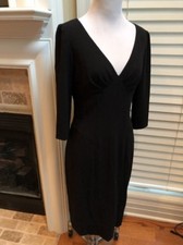 David Meister Little Black dress Fitted 3/4 SLEEVE women Size 4 *nice!!