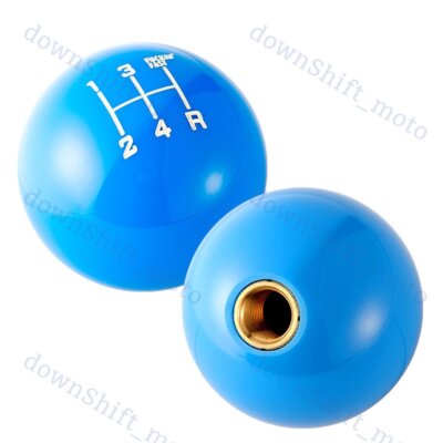 5 Speed Fuckin' Fast Round Ball BLUE Gear Shift Knob Lever M8 M10 M12 Thread