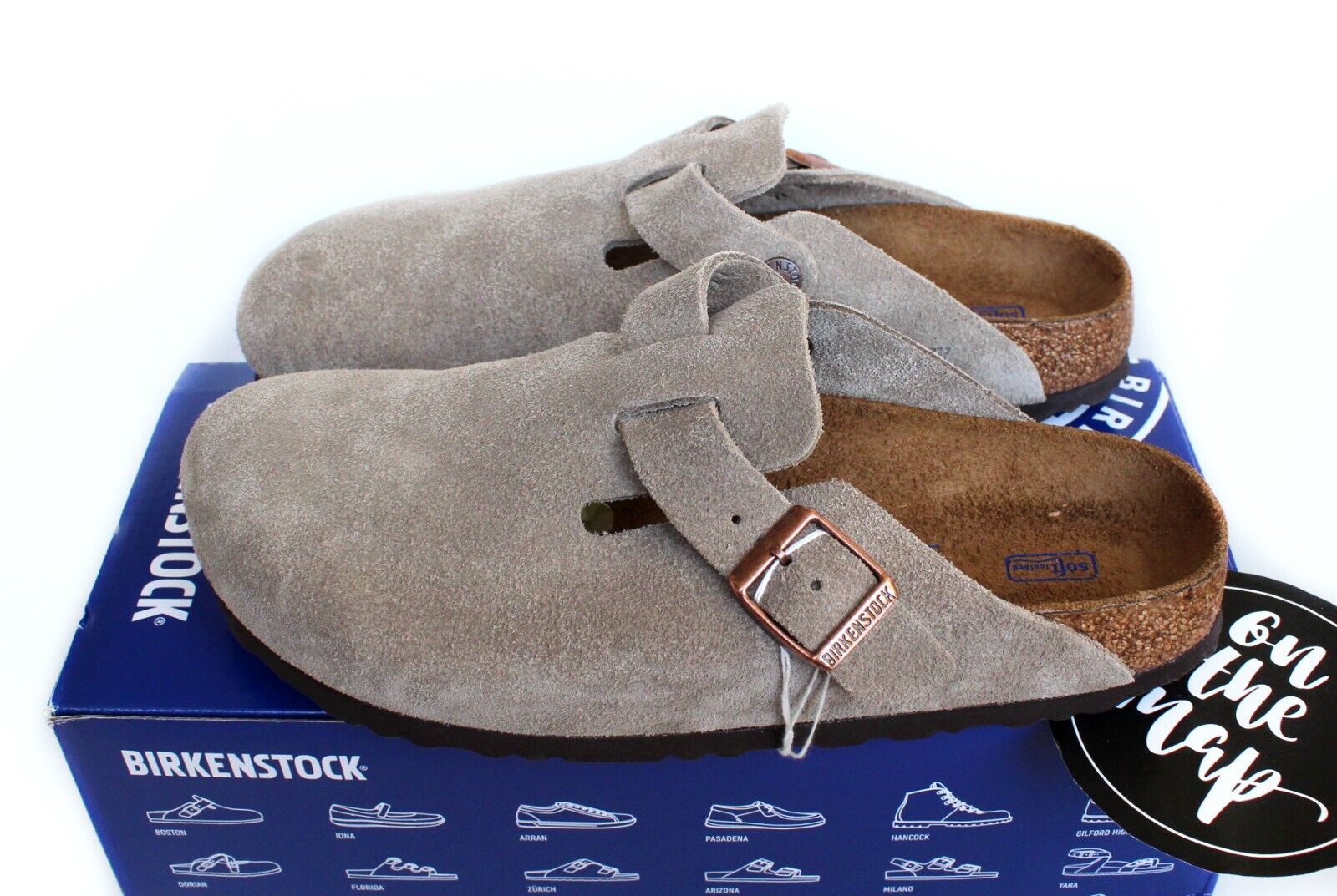 Birkenstock Boston Suede Leather Taupe Clogs Mules UK 2 3 4 5 6 7