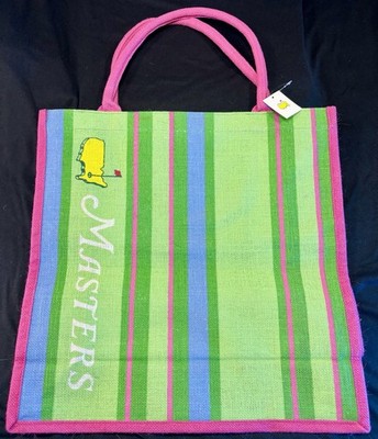 2026 Masters Tournament Pink & Green Jute Beach Bag Augusta