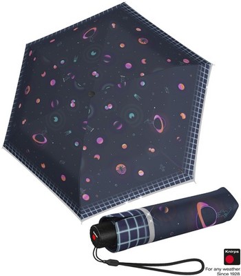 Knirps Regenschirm Kinder Taschenschirm reflektierend Rookie Weltall moonmen