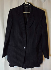 Kasper Classics Pin Stripe Suit Blazer Skirt Size 16
