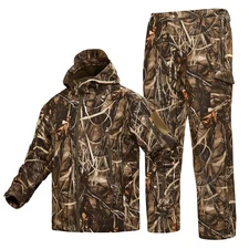 Quiet Hunting Clothes Suit Clothing Gear Camouflage Hoodie Jacket Pants