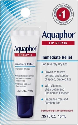Aquaphor Lip Repair Ointment - to Soothe Dry Chapped Lips 10ml Vitamins + Shea