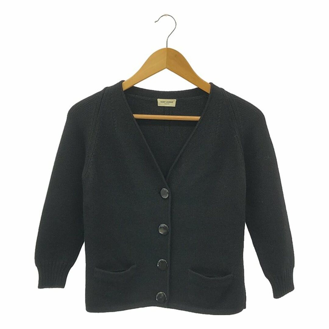 CARDIGAN SAINT LAURENT PARIS 2014 EDY LANA SCOLLO A V XS NERO usato0