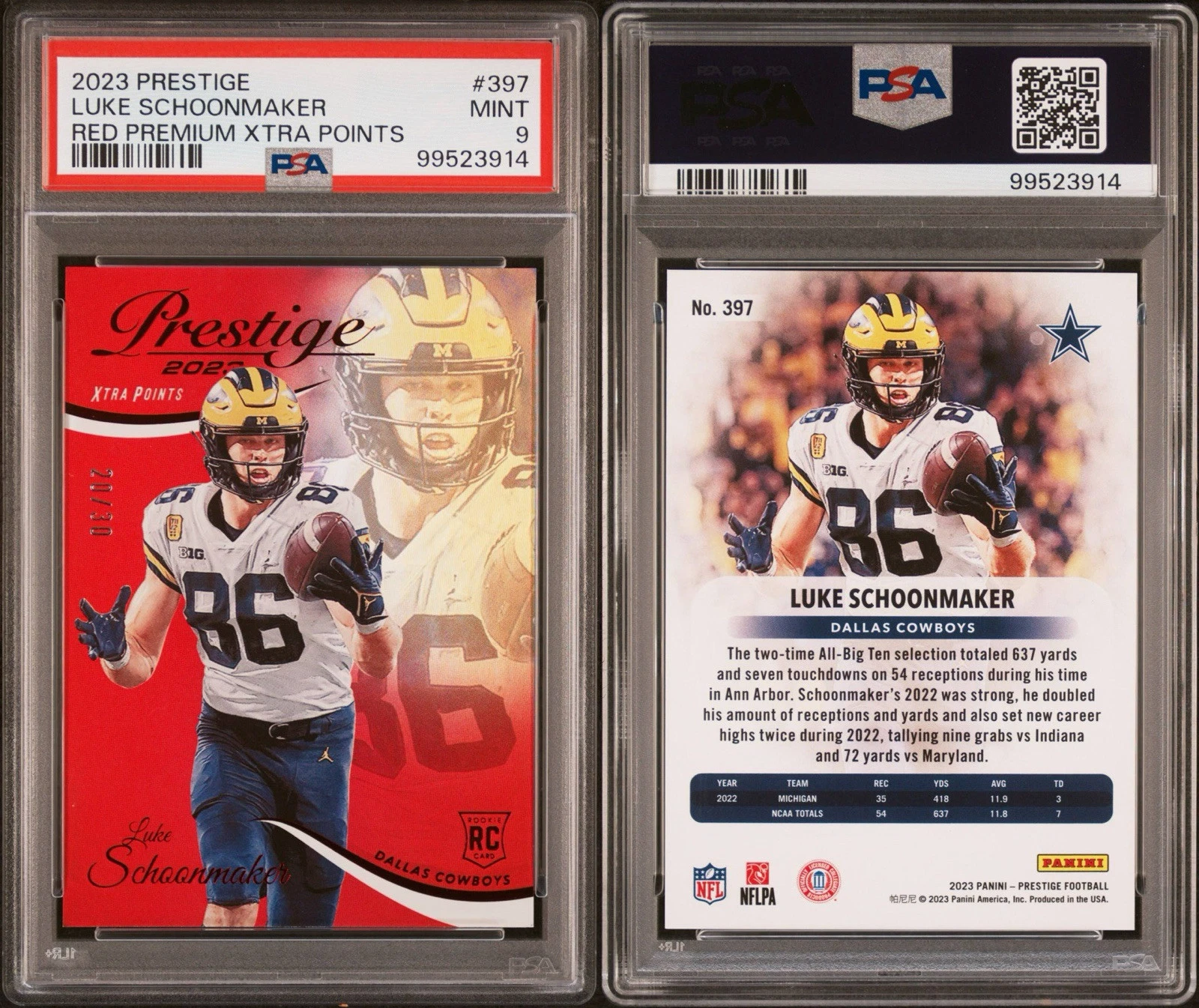 Luke Schoonmaker Panini Prestige #397 Red Premium Xtra Points