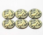 8 Vintage Cream /Black 25x18mm Single Mermaid Horizontal Resin Cameos Cabochons