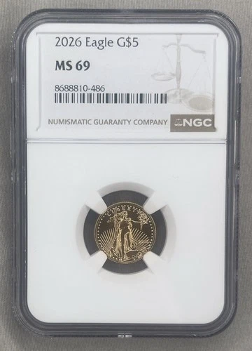 2026 1/10oz $5 Gold Eagle NGC MS69