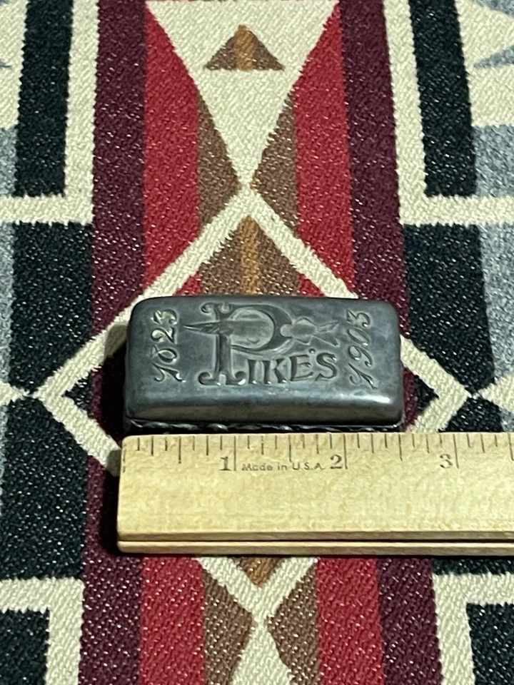 Rare 1903 Pike Mfg Co Sharpening Stone in Silver or Silver-Plated Box 80th Anniv - Image 3 of 4