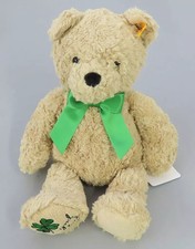 Steiff Teddy Bear 30cm Good Luck Clover Plush Beige Used