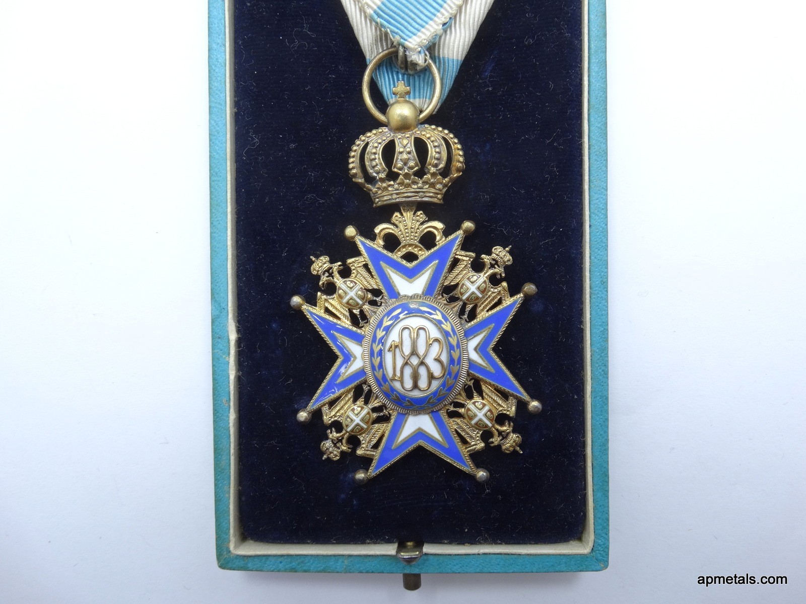 Serbian Order Saint Sava 4th Class Honorary Medal Pendant w/ original box