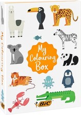 BIC My Colouring Box - Colouring Kit with 12 Markers/18 Colouring Pencils/6 Gli