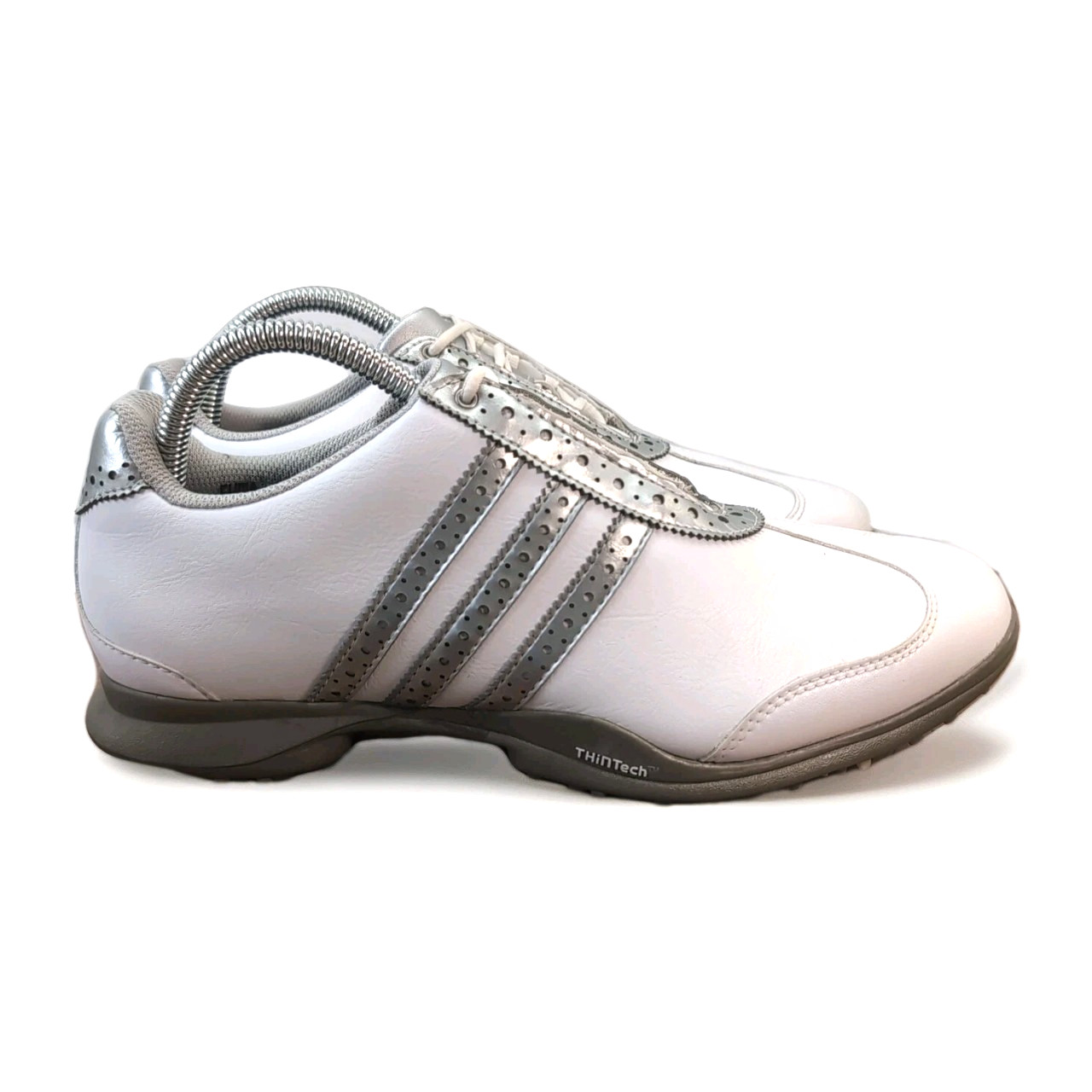 Adidas Traxion White Gray Golf Shoes Women’s 8.5 Leather Low Profile thumbnail 4