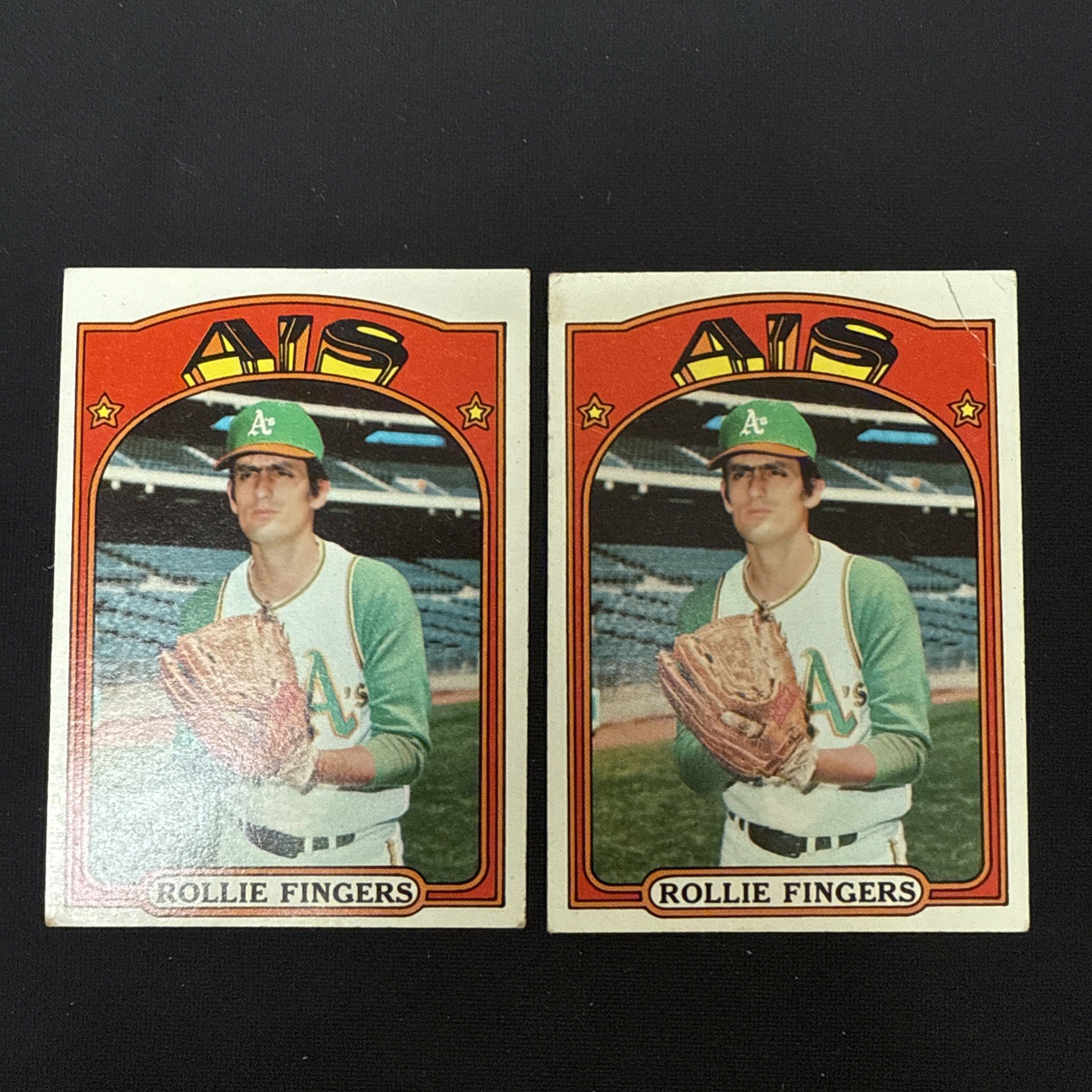 1972 Topps Baseball Rollie Fingers #241 Oakland Athletics HOF 2 Card Lot