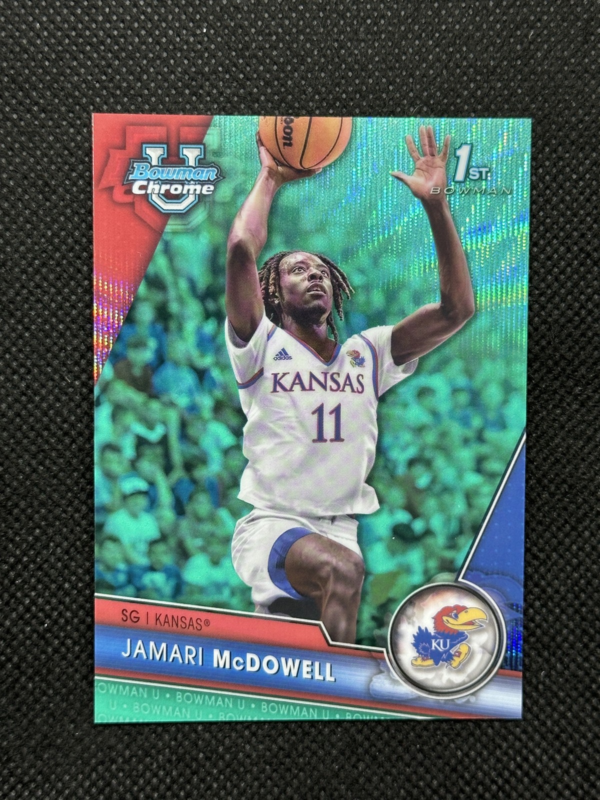 2023-24 Bowman University Chrome Jamari McDowell Aqua Wave Refractor #40 #/299