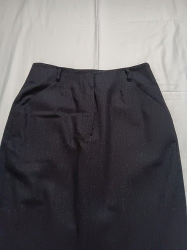 Gonna dritta DKNY donna taglia 8 misto lana cashmere grigio scuro matita tasche - Foto 6 di 7