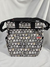 Skip Hop Large Geometric Baby Diaper Bag Messenger Black White Adjustable Straps