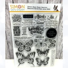 Simon Says Stamp BEAUTIFUL BUTTERFLIES Butterfly 6x8 Rubber Stamps