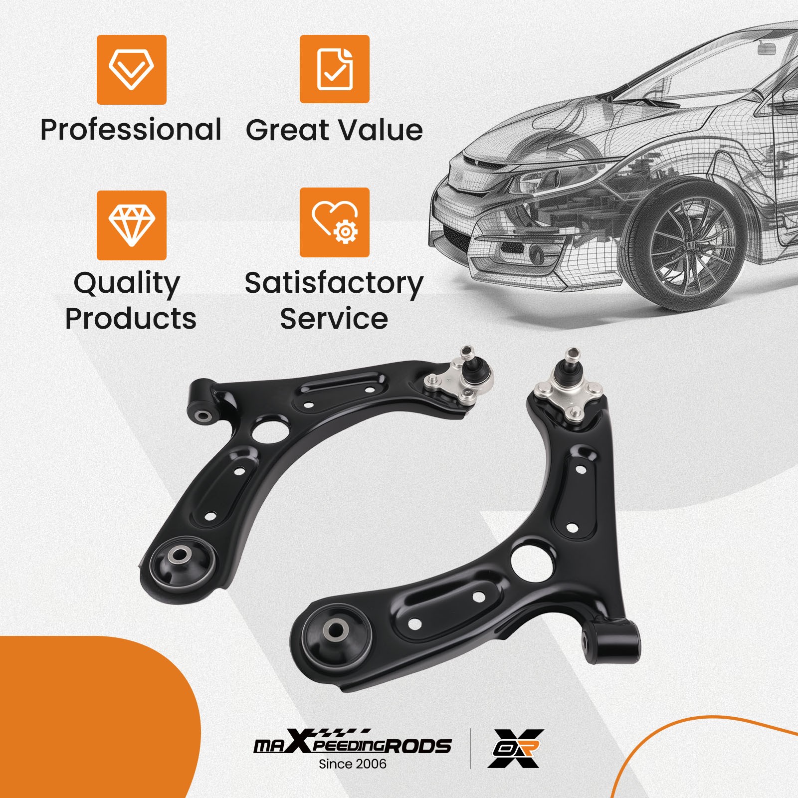 Front Lower Control Arm For Elantra Kona Forte 2017 2018 2019 2020 2021 2022 23