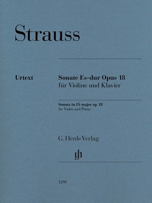 Strauss Violin Sonata E-Flat Major Op 18 & Piano Sheet Music Henle Urtext Book