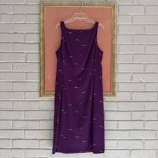 Vintage USA Union Tag Nicole Miller purple floral embroidered sleeveless gown 