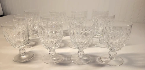SET OF 12 VTG WATERFORD CRYSTAL COLLEEN SHORT STEM (CUT) WATER GOBLETS 5 1/4"