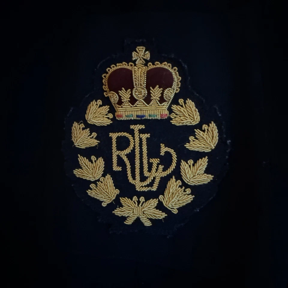 Blazer feminino vintage Ralph Lauren com crista equestre 100% lã penteada tamanho 24W - Imagem 3 de 4