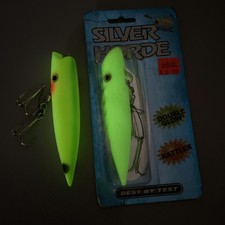Silver Horde Fishing Plug  5" Double Glow Yellow Tail
