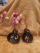 VTG Traditional Spanish Castanets Flamenco Dance Music Hand Clappers Painted