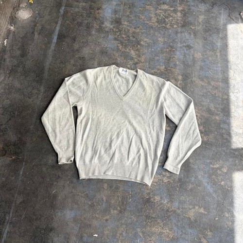 Pringle of Scotland, Maglione donna Pringle vintage anni 90 grigio cashmere scollo a V media