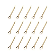 Split Cotter Pin - 1.5mm x 16mm Solid Brass 2-Prongs Gold Tone 15Pcs