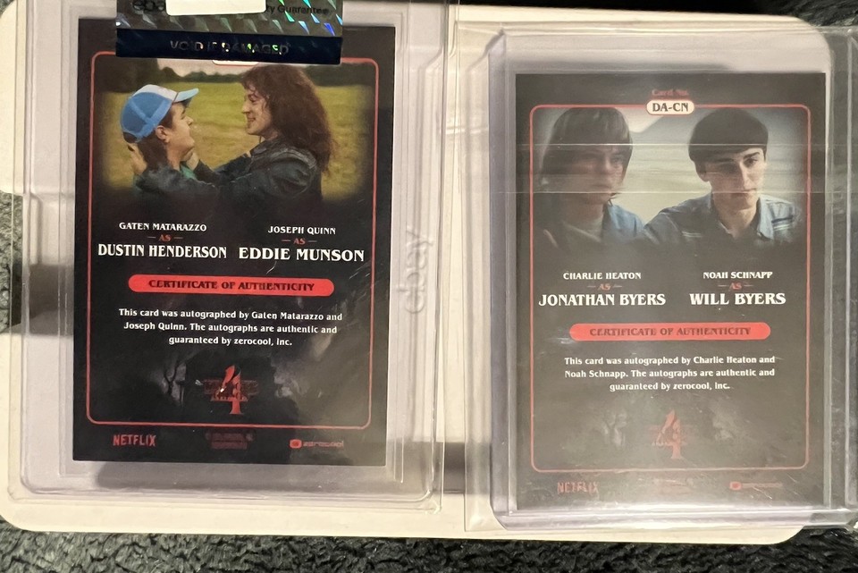 Stranger Things Collection Cards 2023 Topps Stranger Things Season 4 Netflix Dual Autograph Cards Dustin ...