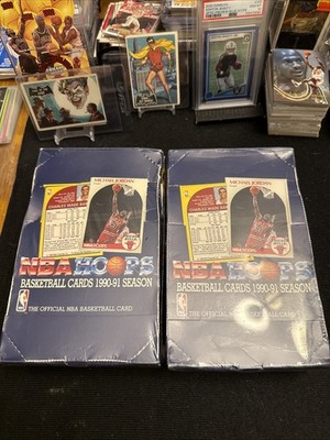 1990-91 NBA HOOPS  BLUE FACTORY SEALED BOX  - JORDAN - JORDAN Box Top - HOT!!