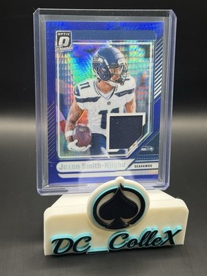 2024 Panini Donruss Optic Threads Patch Jaxon Smith-Njigba Blue Hyper #DTB-JSN