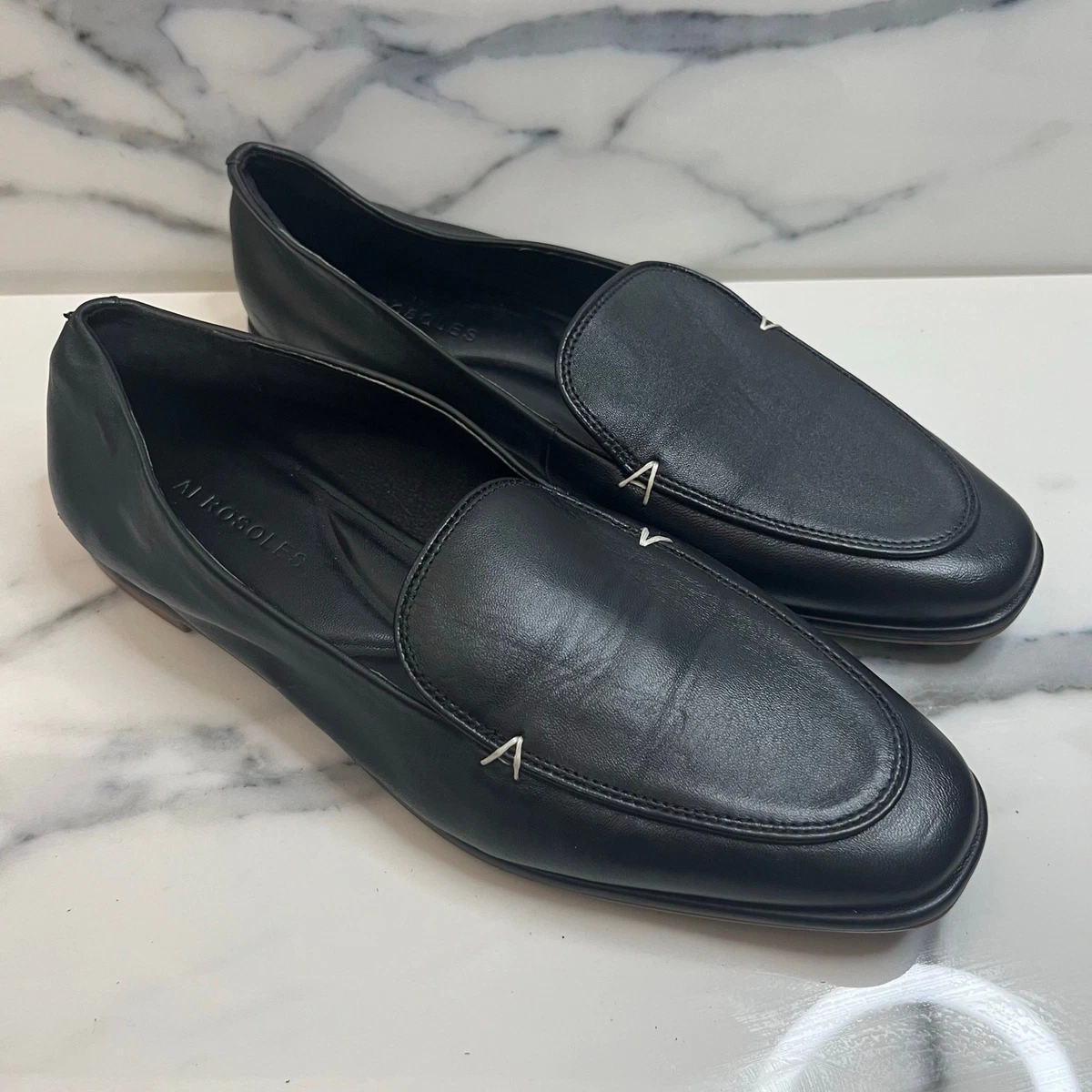 Aerosoles Ronnie Chunky Lug Sole Loafers Black Leather Size 6.5M Aerosoles Women main image 4