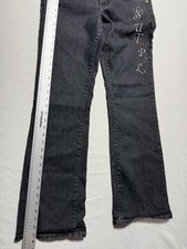 Southpole Rhinestone Bootcut Jeans Black Size 11 Women's Y2K Style Denim