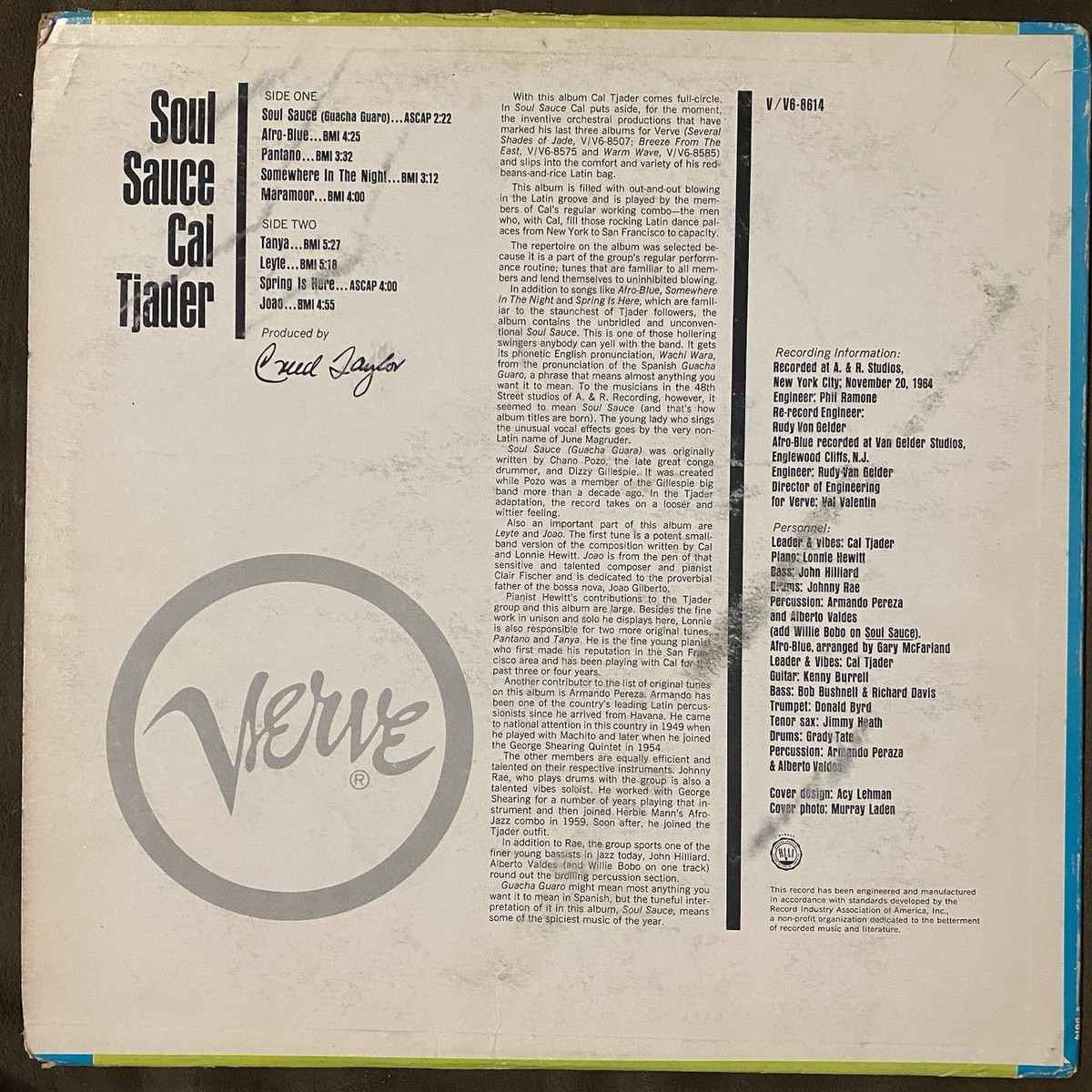 CAL TJADER Soul Sauce & Soul Burst - 1965-66 1st Press Verve LPs