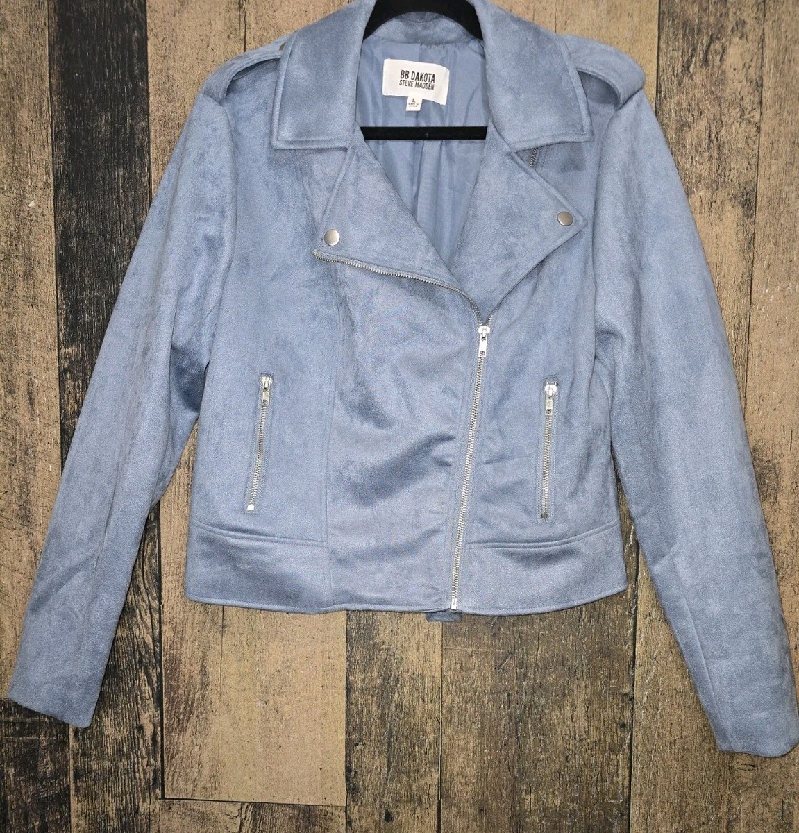 ジャケット・アウター sugamochanTHETOE Buckingham Jacket BB Dakota Steve Madden Faux Suede Size Large Cropped Jacket Ice